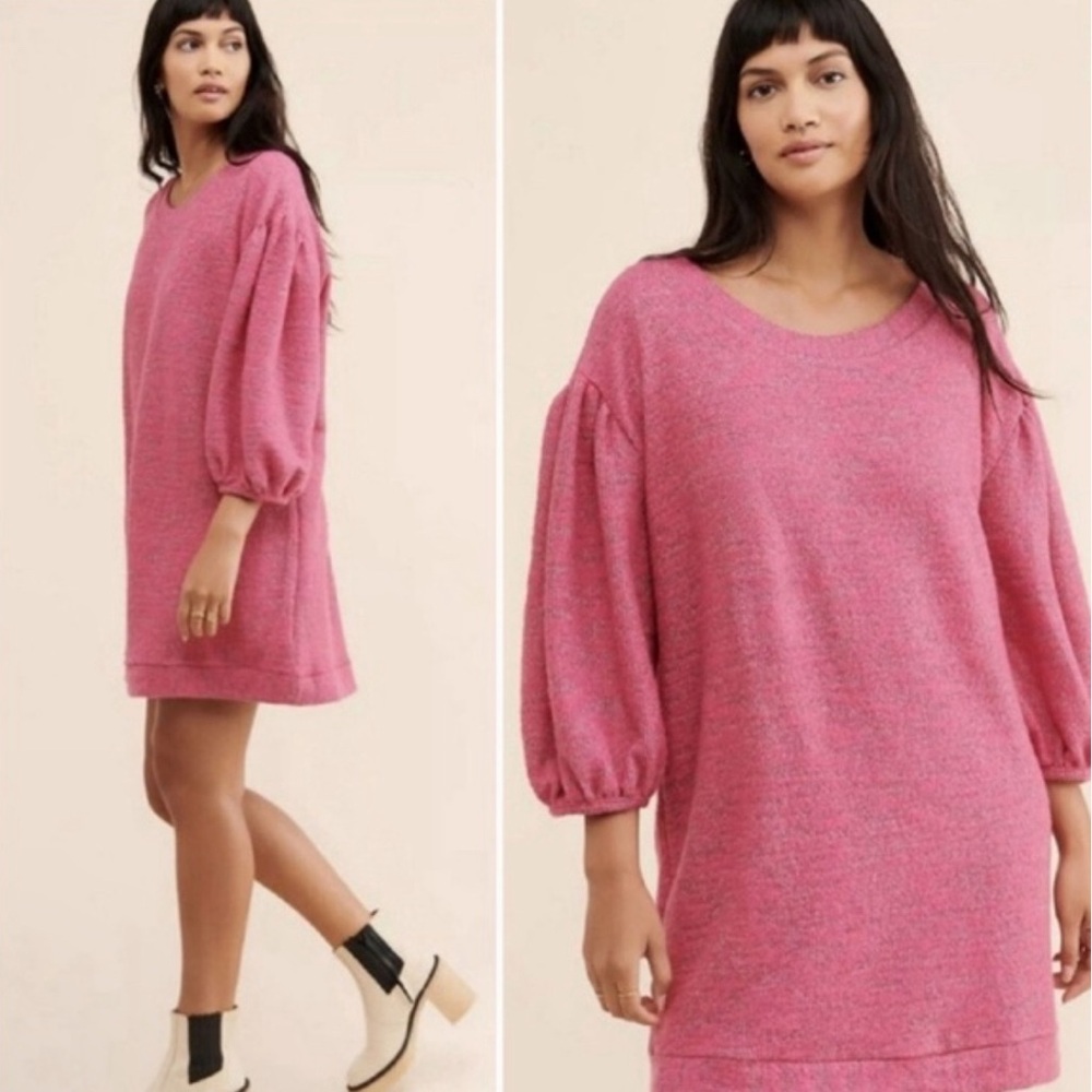 Anthropologie Saturday/Sunday Lyla Cozy Tunic Dress in Pink Size Small Petite - Picture 2 of 11
